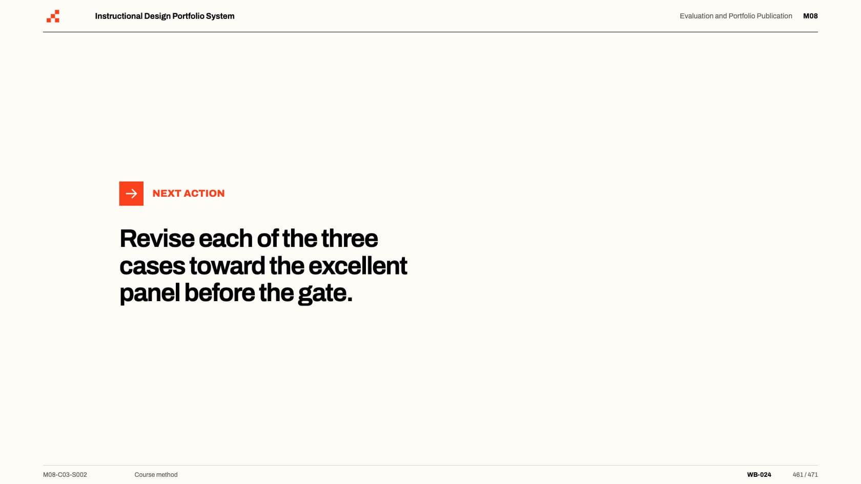 Course slide: the same case study at three quality levels